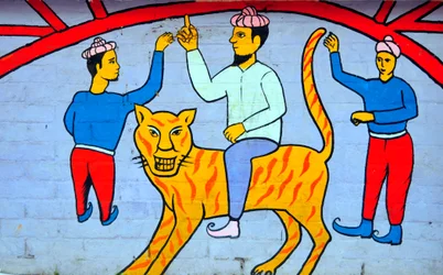 A Mural Depicting Characters from Bangladeshi Folk Tales